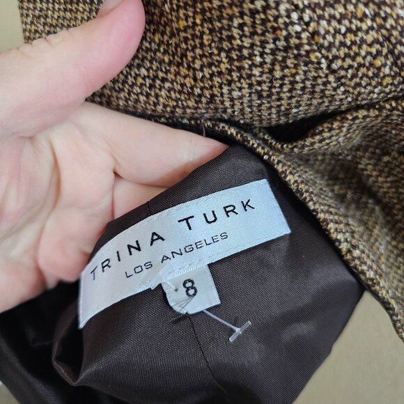 TRINA TURK Virgin wool Silk Blend Button Front Open Back Vest~Size 8 - Picture 8 of 10